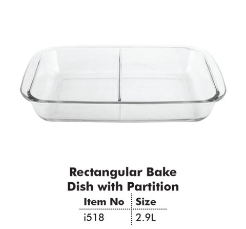 Rectangular Bkae Dish with Partition